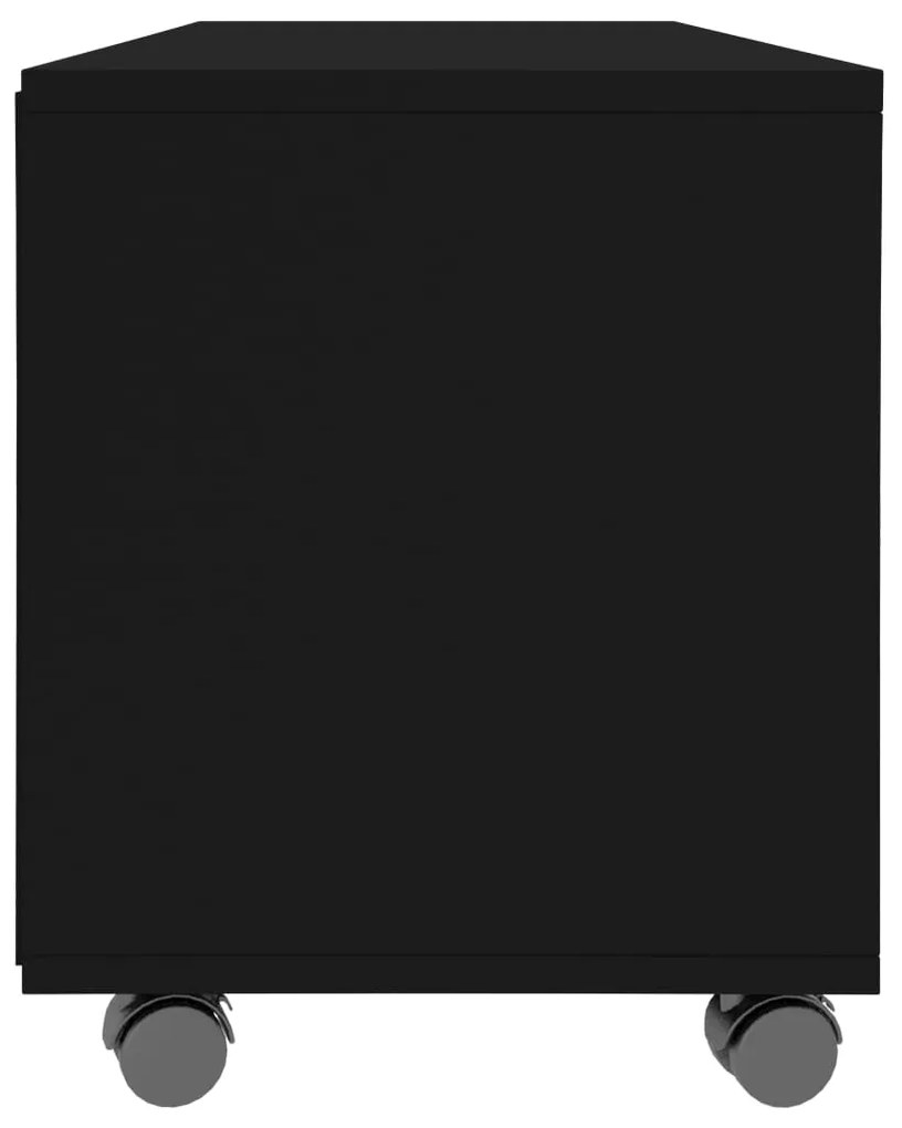 Móvel de TV com rodas 90x35x35 cm derivados de madeira preto