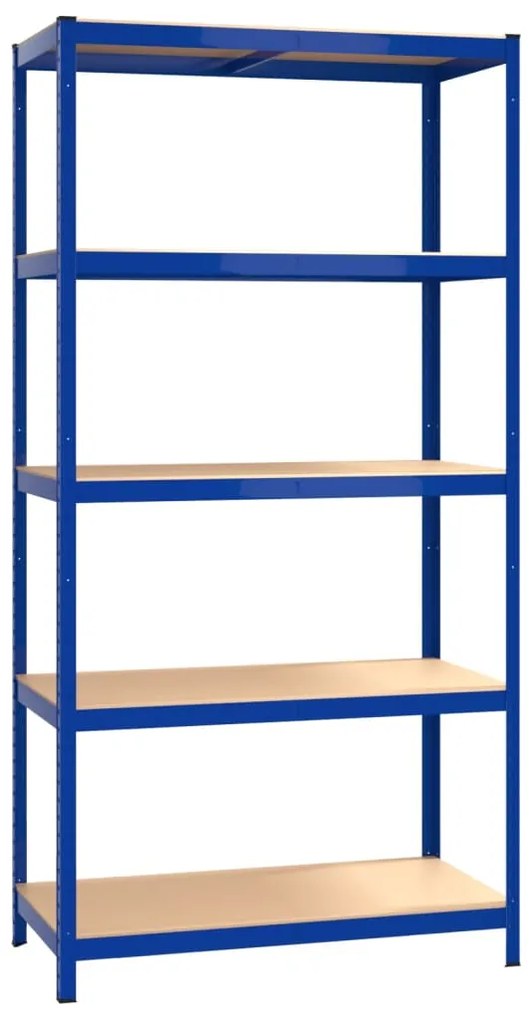 Estante com 5 prateleiras 4 pcs derivados de madeira/aço azul