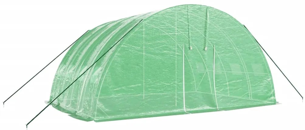 Estufa com estrutura de aço 24 m² 6x4x2,85 m verde