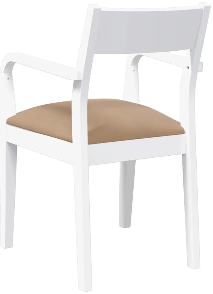 Cadeiras de jantar com almofadões 2 pcs madeira maciça branco