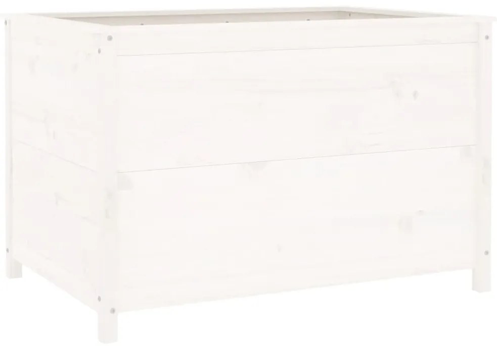 Canteiro elevado de jardim 119,5x82,5x78 cm pinho maciço branco