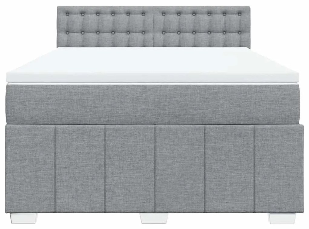 Cama com molas/colchão 140x200 cm tecido cinzento-claro