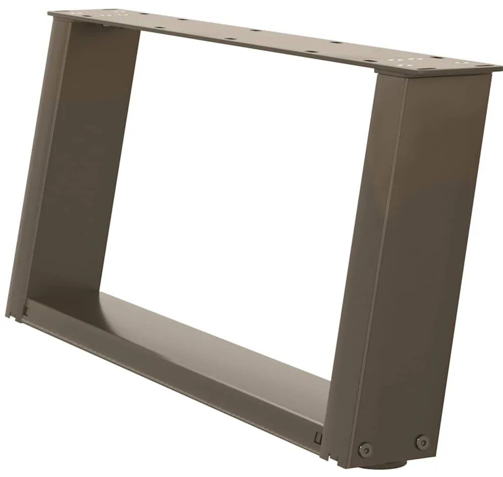 Pés para mesa de centro em formato de U, 2 peças, aço natural, 60x(30-