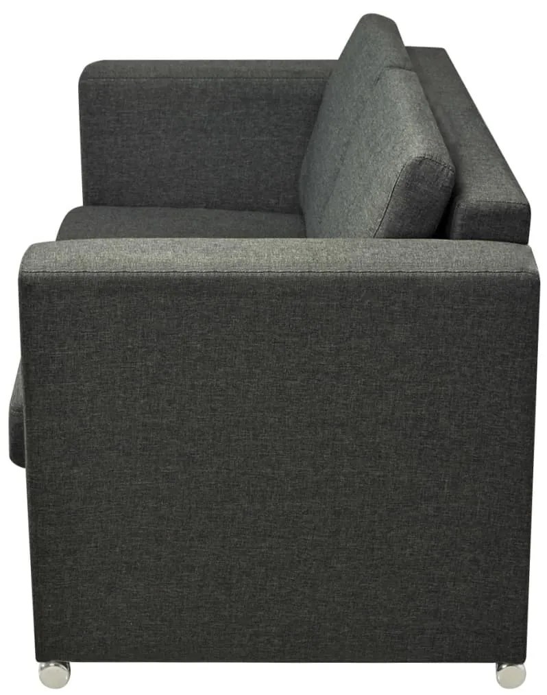 Conjunto de sofás, 2 pçs, tecido cinzento escuro