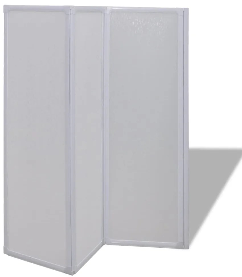 Painel de vidro dobravel para banheira 3 peças 141 x 132 cm