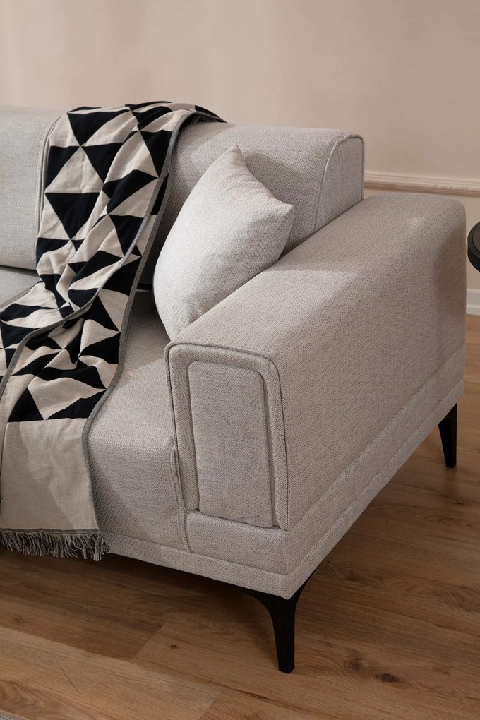 Sofá-cama de canto Horizon – Ecru – 140x250 cm
