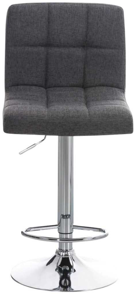 Conjunto de 2 bancos de bar Peru em tecido e com estrutura cromada 46 x 94-114 x 47 cm Cinzento