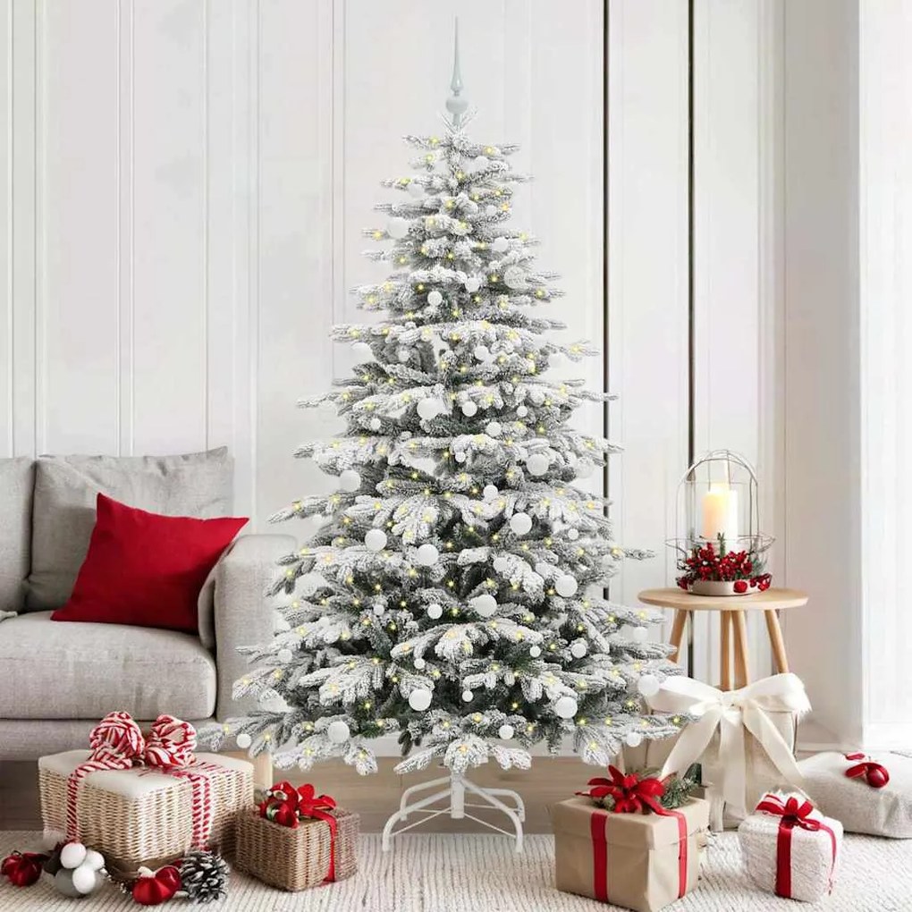 vidaXL Árvore de Natal Articulada Artificial Branco 180 cm PE e PVC