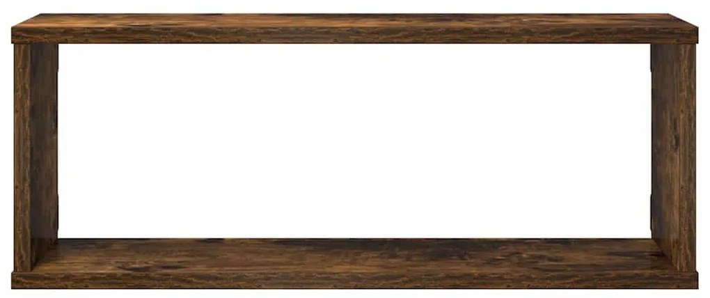 Prateleiras parede 4 pcs madeira processada 60x15x23 cm fumado