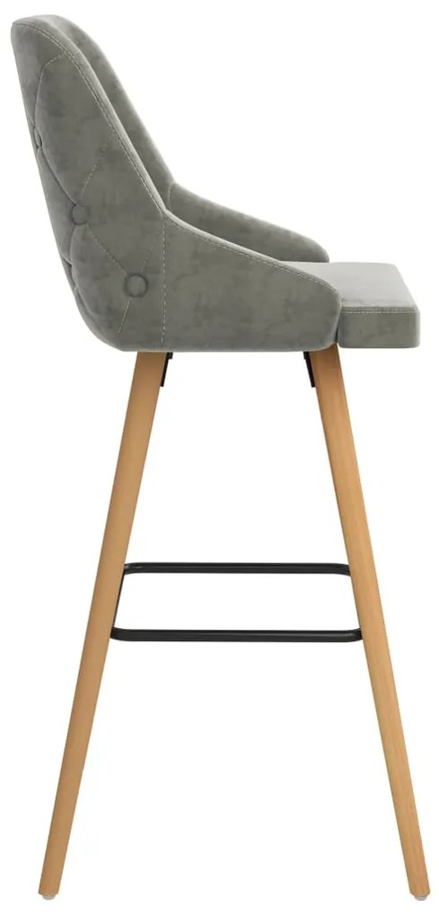 Bancos de bar 2 pcs veludo cinzento-claro