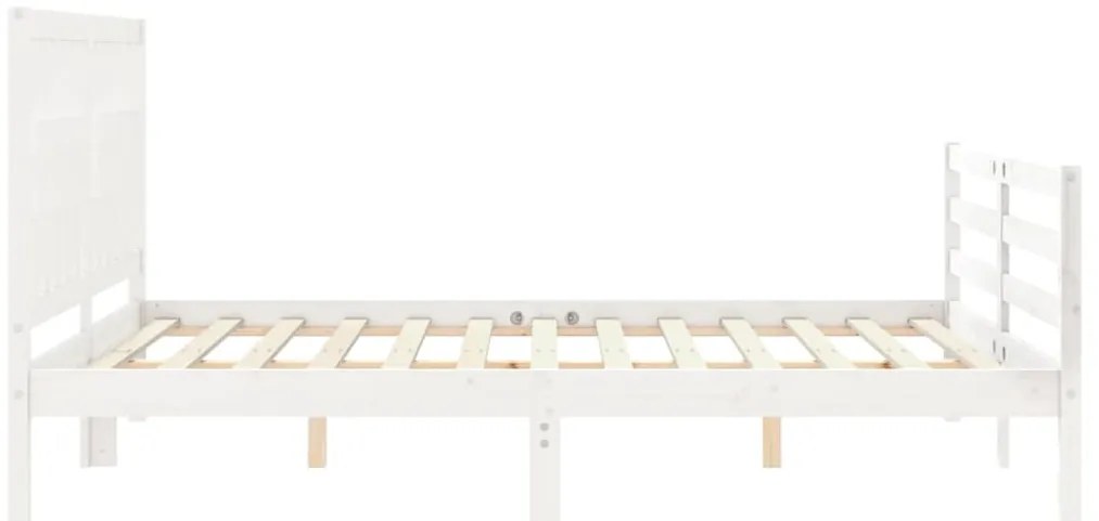 Estrutura de cama King Size com cabeceira madeira maciça branco