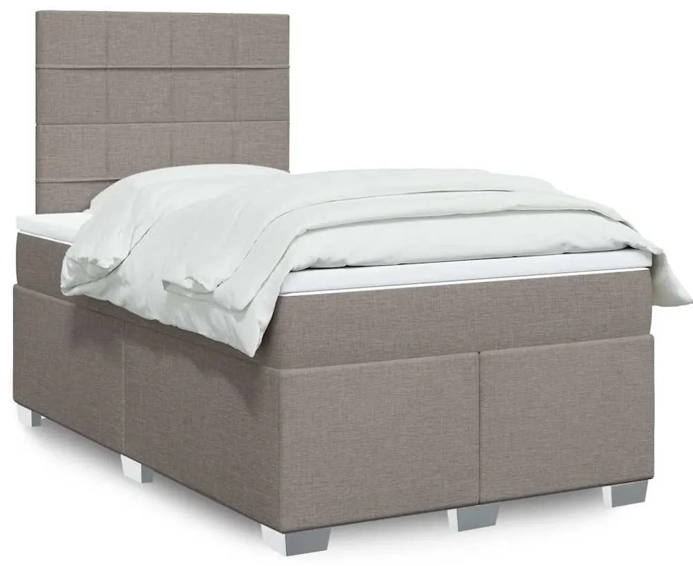 Cama com molas/colchão 120x200 cm tecido castanho-acinzentado