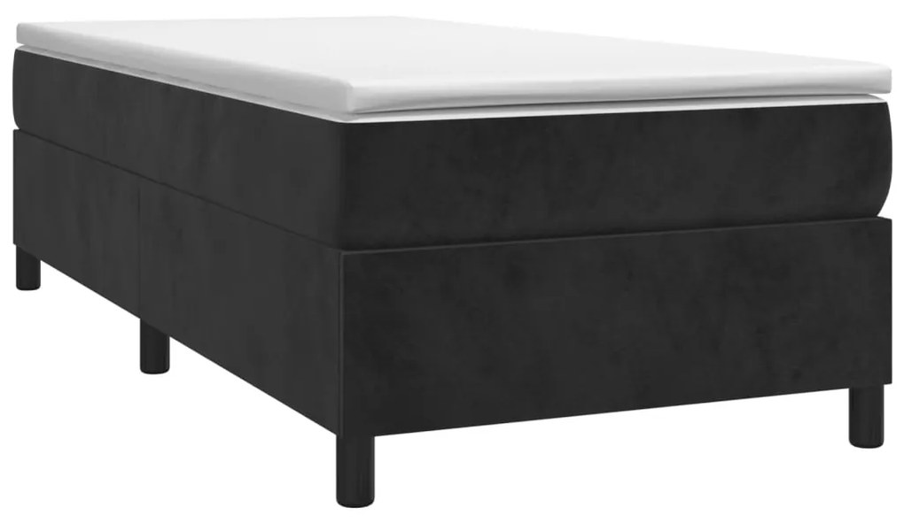 Estrutura de cama 90x200 cm veludo preto