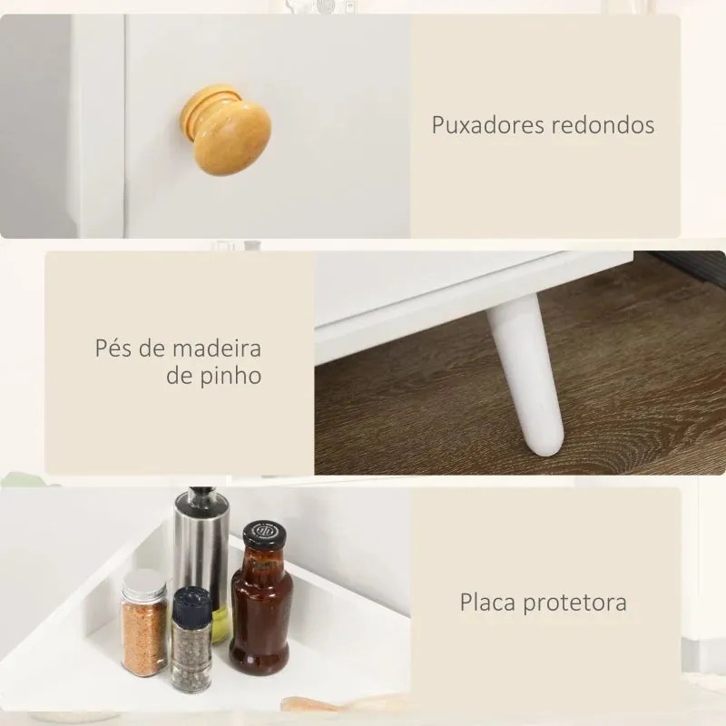 Móvel de Cozinha Beauty - Branco - Design Nórdico