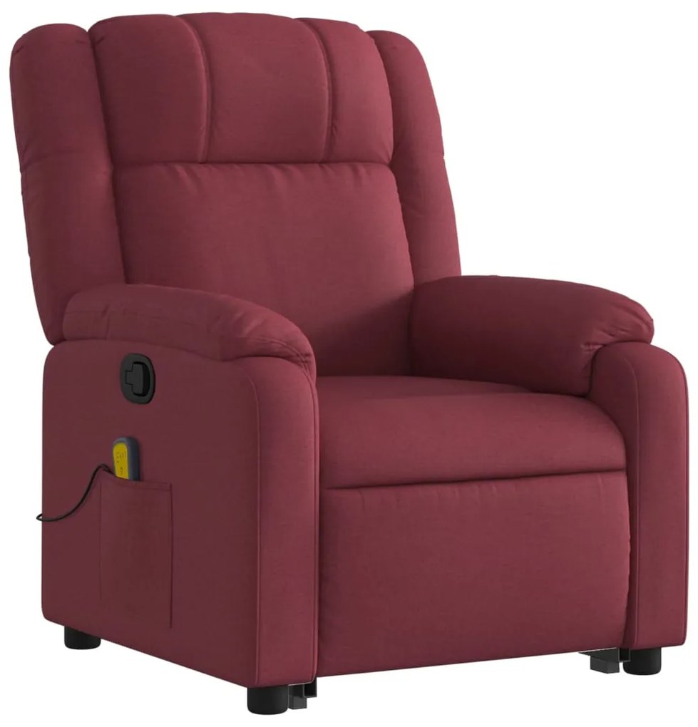 Poltrona de massagens reclin. elevatória tecido vermelho tinto