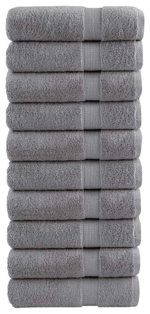 Toalhas de mãos premium SOLUND 10pcs 50x100cm 600 gsm cinzento