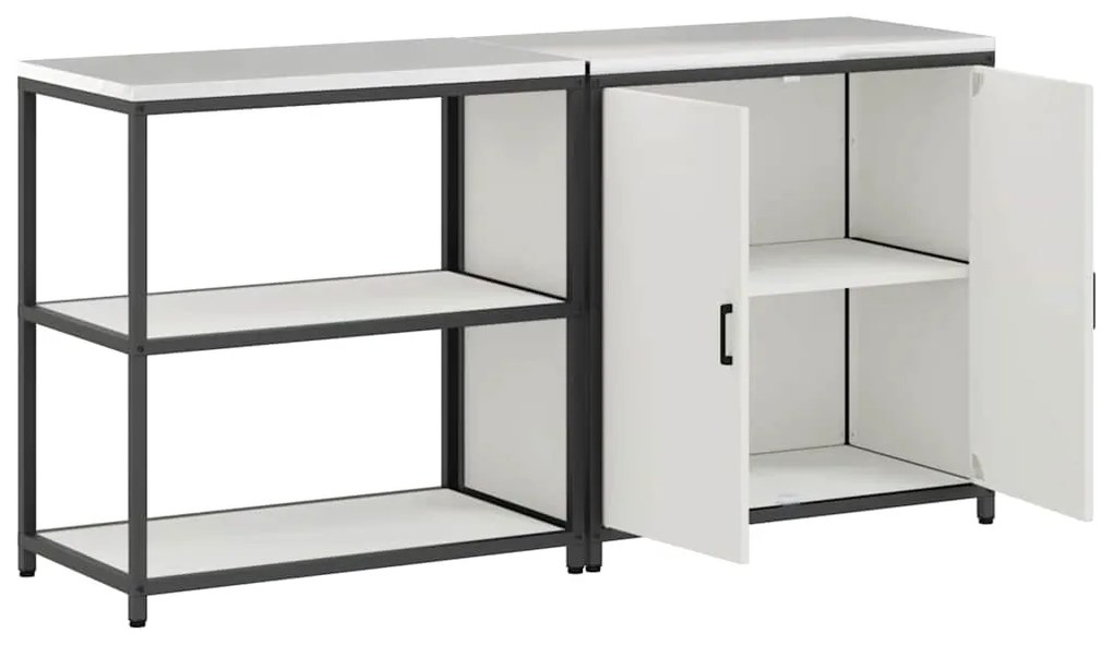 Conjunto de Armazenamento de Cozinha 2 pcs Branco