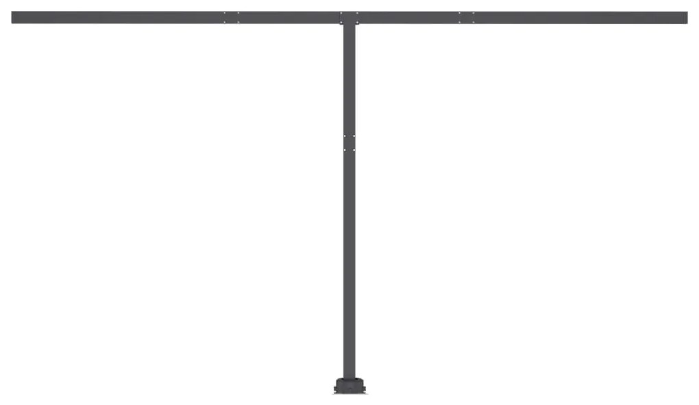 Toldo retrátil manual com LED 400x350 cm azul e branco