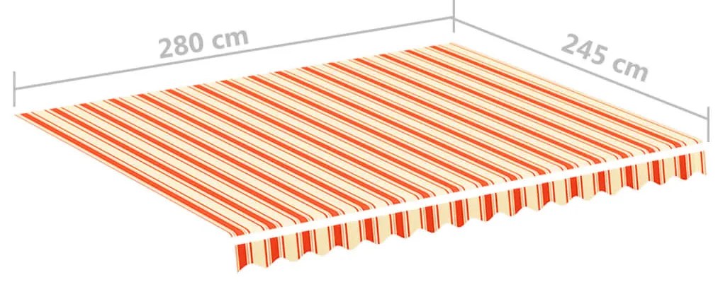 Tecido de substituição para toldo 3x2,5 m amarelo e laranja