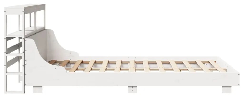 Cama sem colchão 140x200 cm madeira de pinho maciça branco
