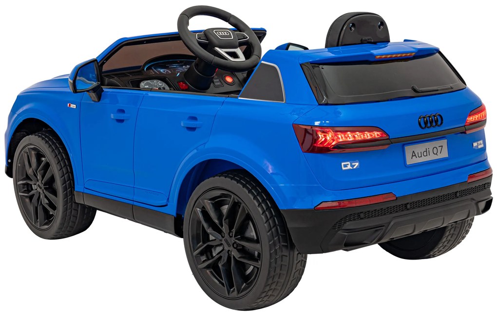 Carro elétrico para Crianças 12V Audi Q7 NEW LIFT Rodas de EVA, Assento de couro Azul