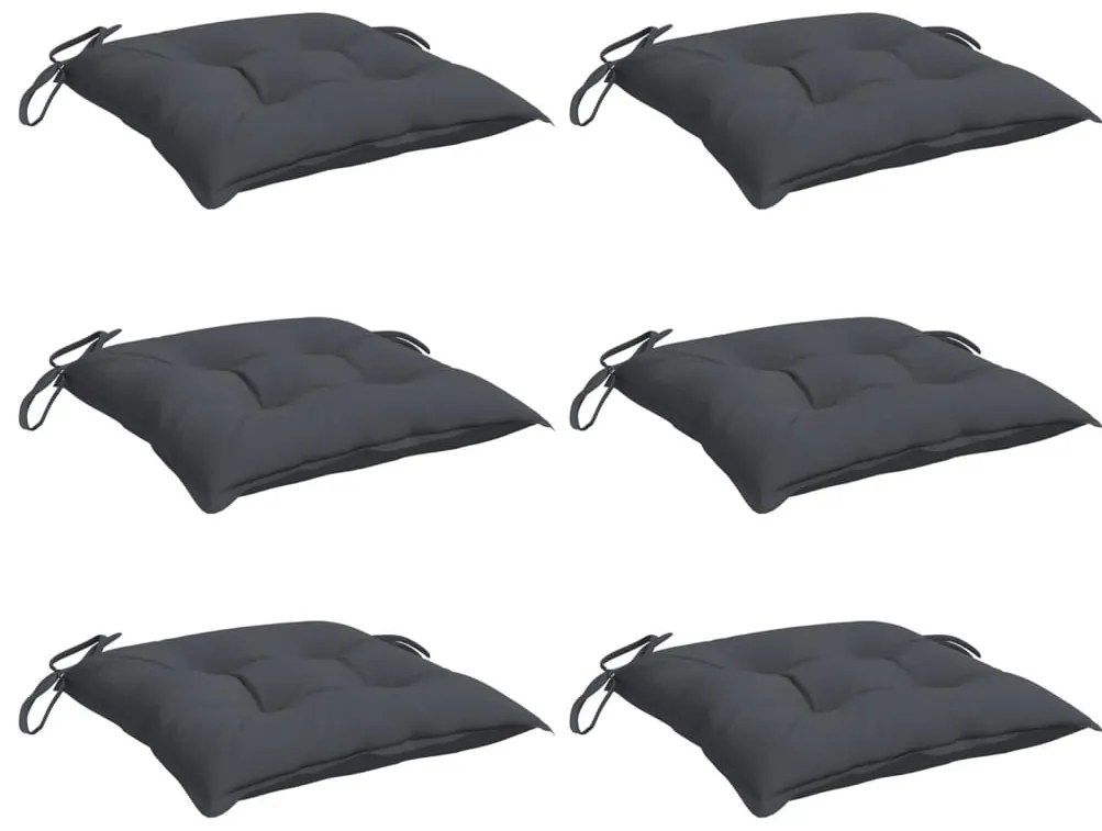 Almofadões de cadeira 6 pcs 50x50x7 cm tecido oxford antracite