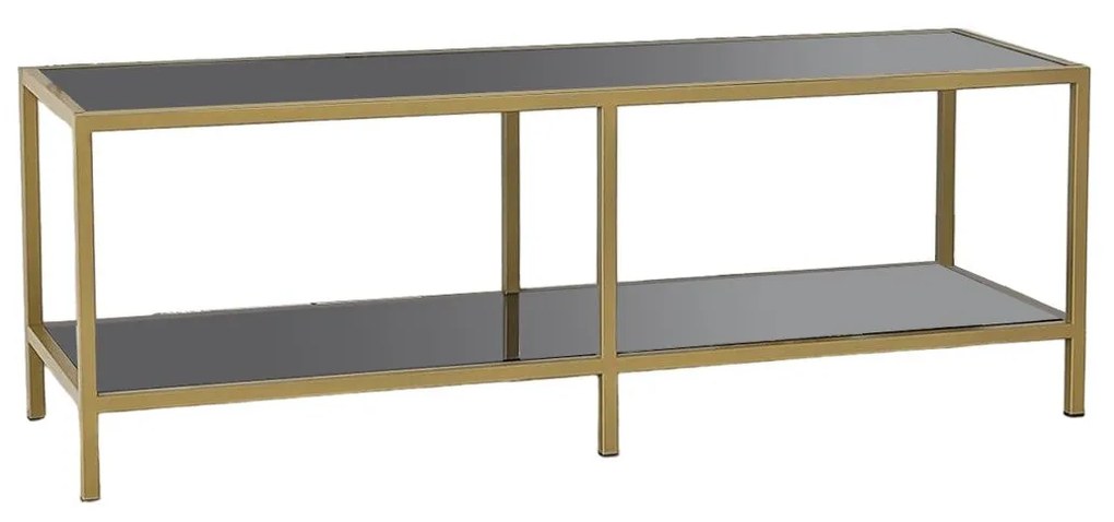 Suporte de TV Basic – Cinzento Escuro e Dourado – 130x45x40 cm