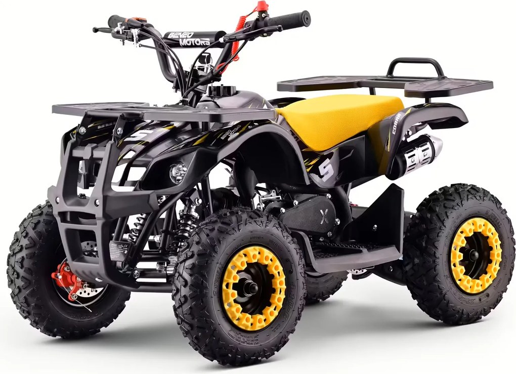 Mini Moto Infantil para crianças 5 a 9/10 anos Gasolina 50 CC Beneo Motors Cobra com limitador de velocidade Amarela