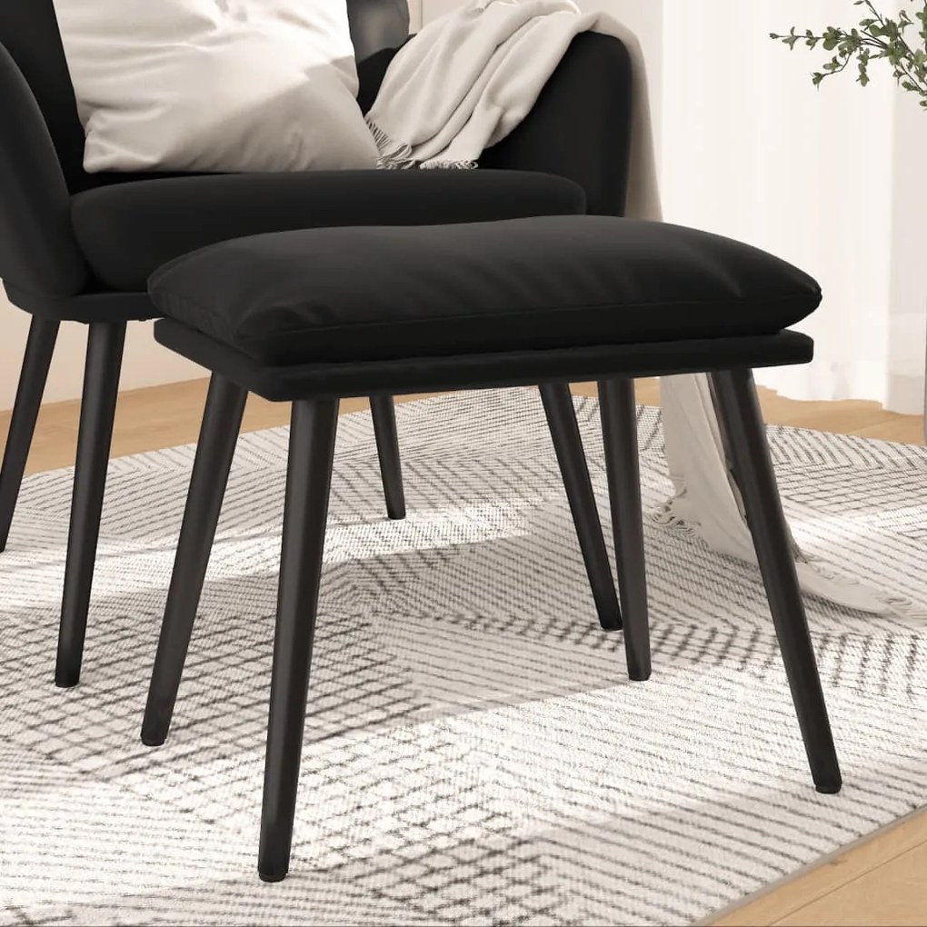 vidaXL Apoio de pés 45x29,5x35 cm veludo preto