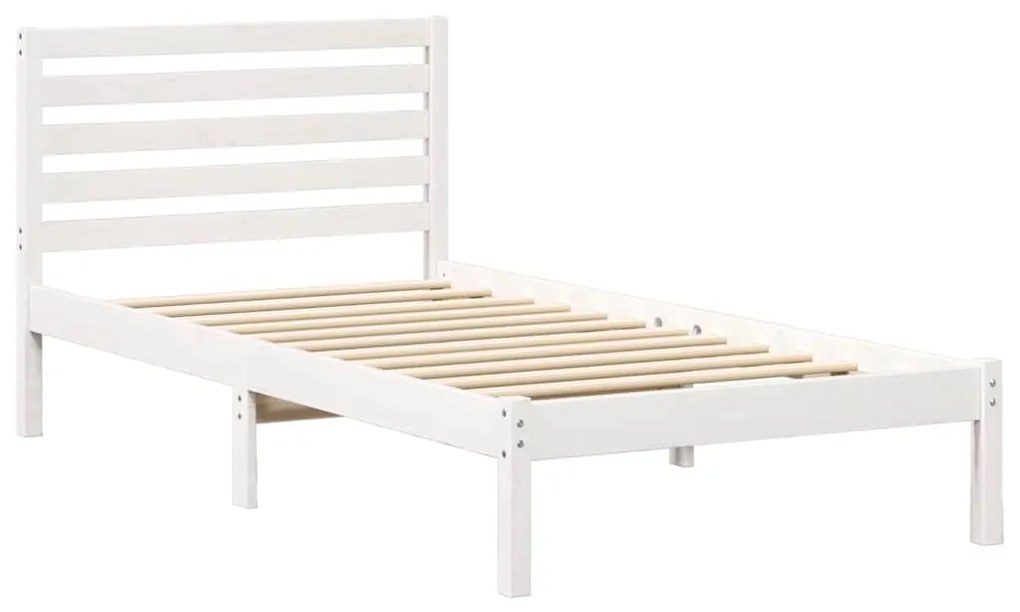 Estrutura da Cama Branco 75 x 190 cm Madeira de Pinheiro Sólido