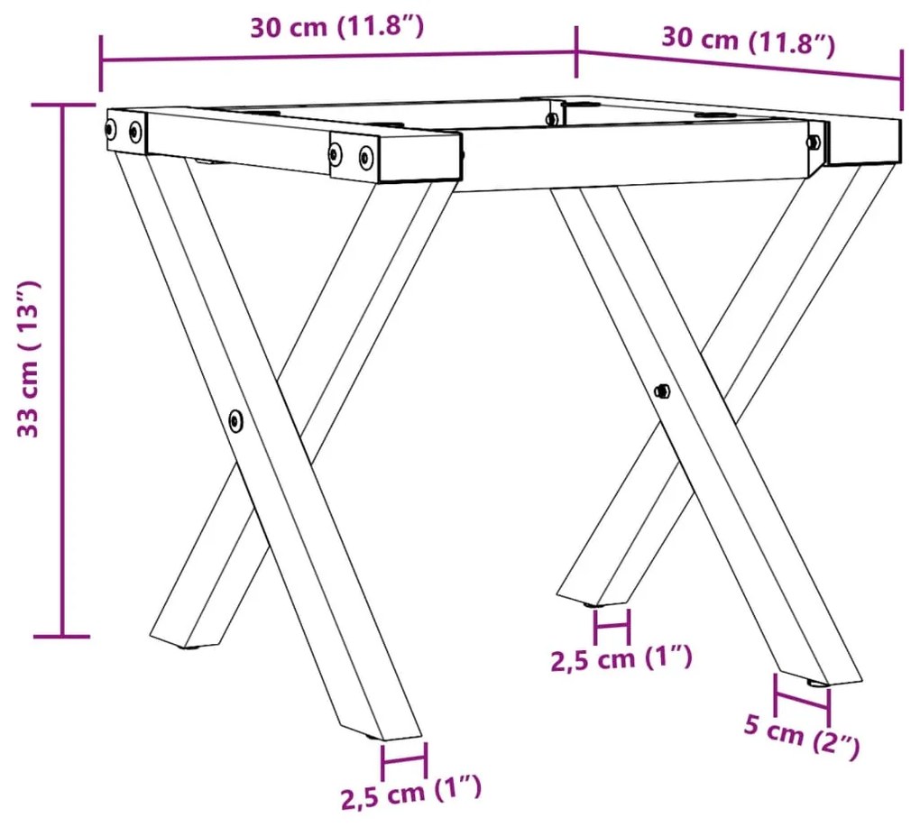 Pernas para mesa de centro estrutura em X aço