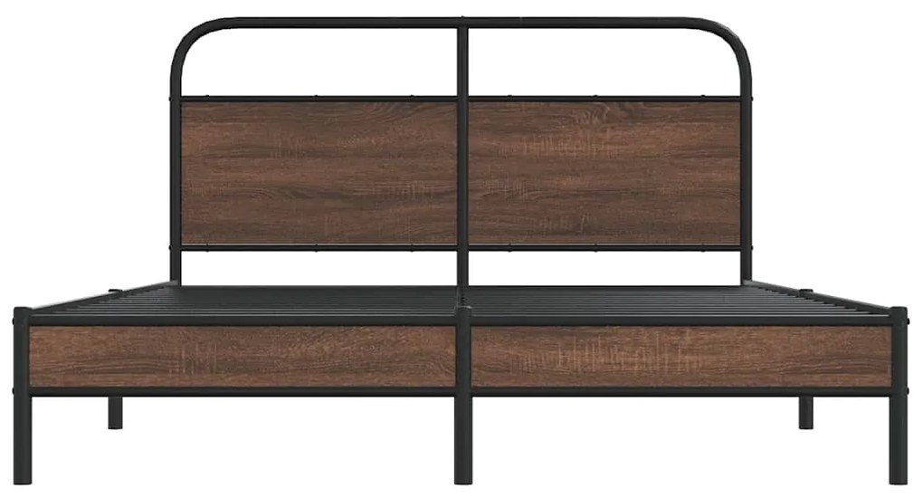 Estrutura cama s/ colchão derivados madeira carvalho castanho