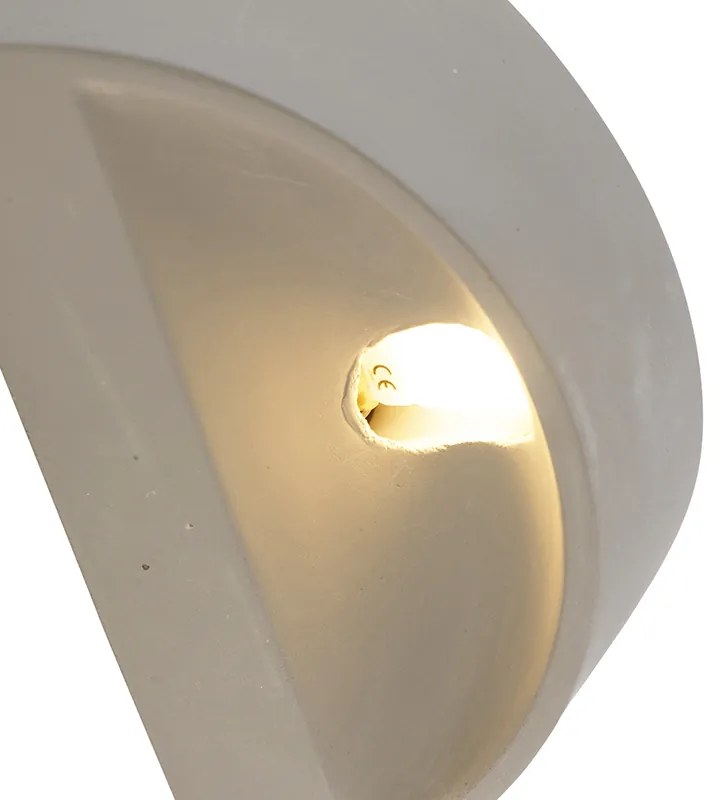 Candeeiro de parede rústico em betão semicircular - Adelaide