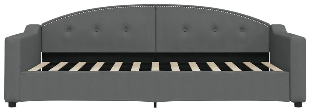 Sofá-cama com gavetão 90x200 cm tecido cinzento-escuro