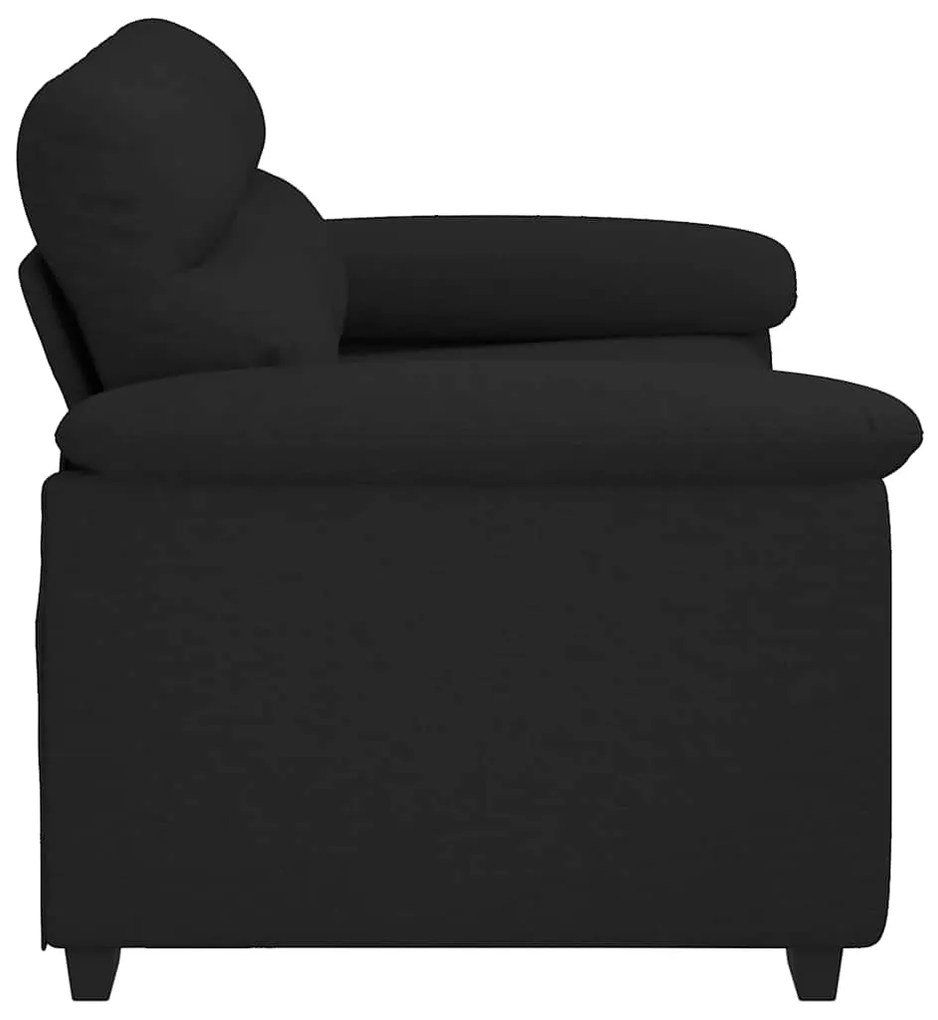 Sofá de 2 lugares tecido 120 cm preto