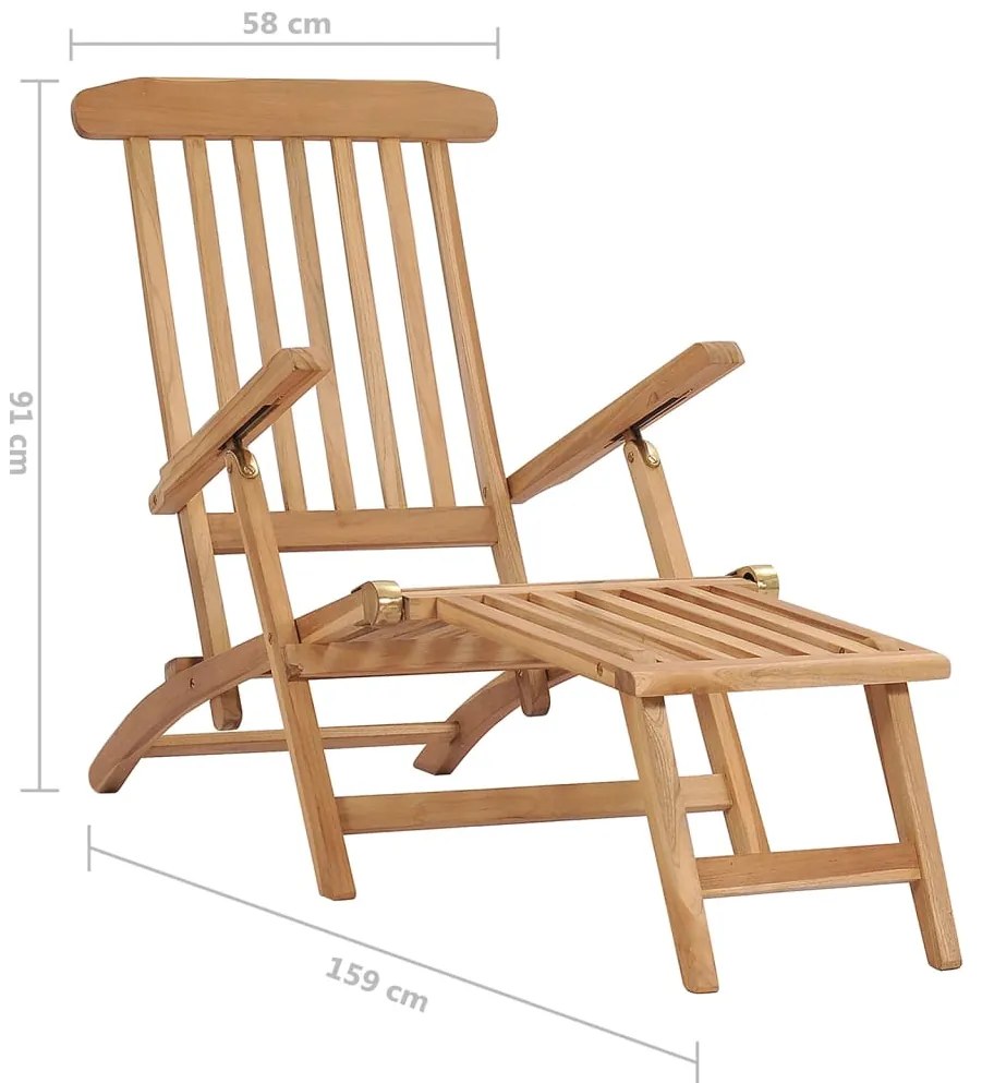 Cadeiras de jardim c/ apoios de pés e mesa teca maciça