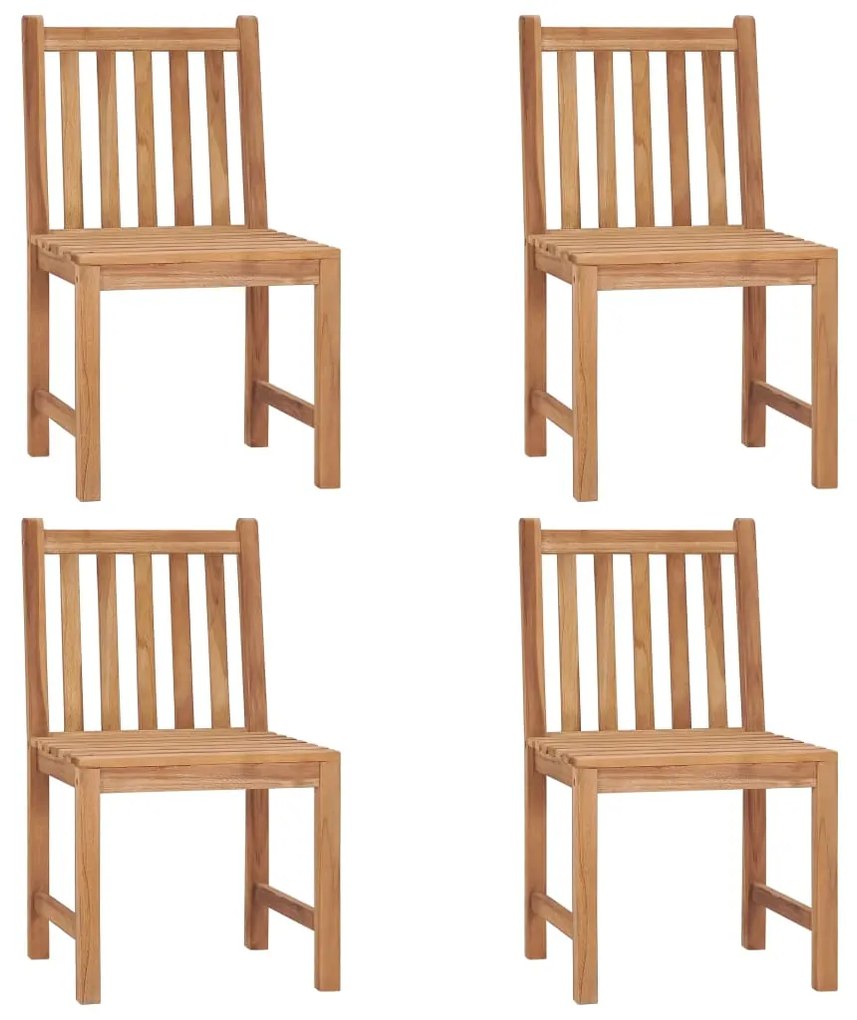 Cadeiras de jardim c/ almofadões 4 pcs madeira de teca maciça