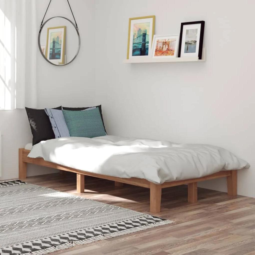 Estrutura de cama 100x200 cm madeira de teca maciça