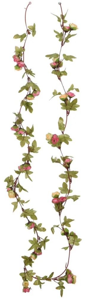 Grinaldas de flores de Natal 6 pcs 215 cm rosa