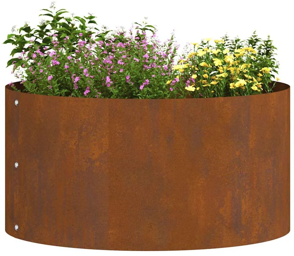 Vaso de Aço Corten Aço Corten Médio Inserções Decorativas