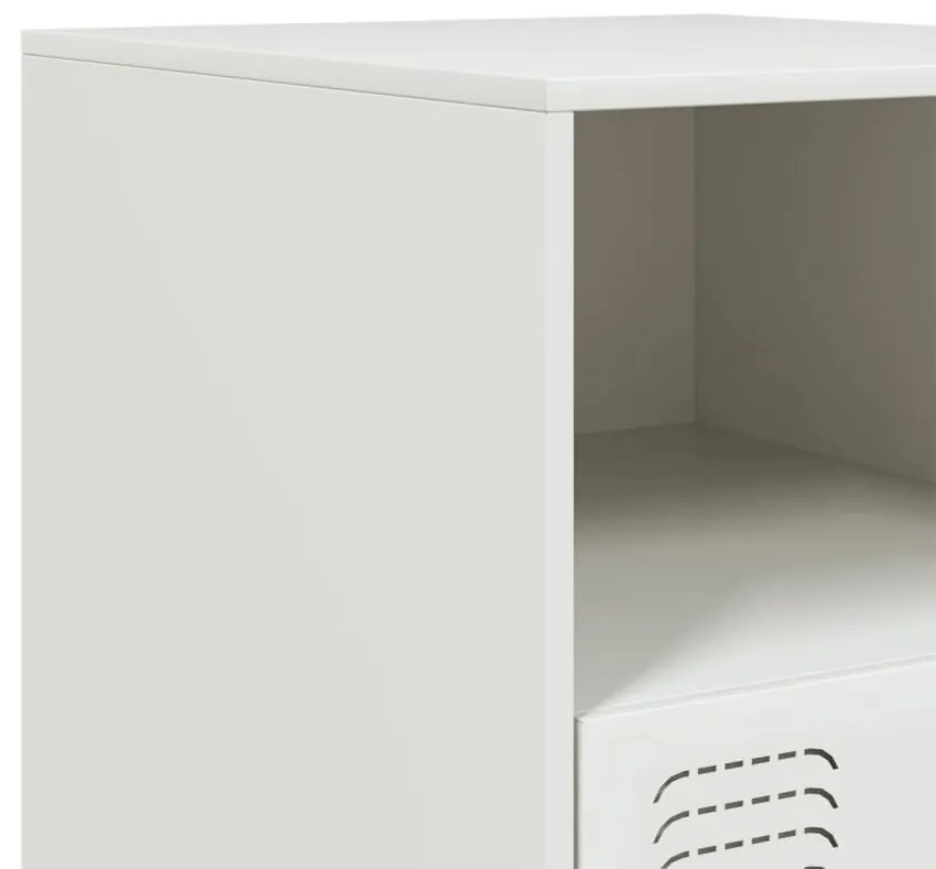 Mesa de cabeceira 34,5x39x44 cm aço branco