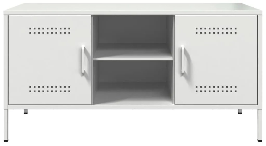 Móvel de TV 100,5x39x50,5 cm aço branco