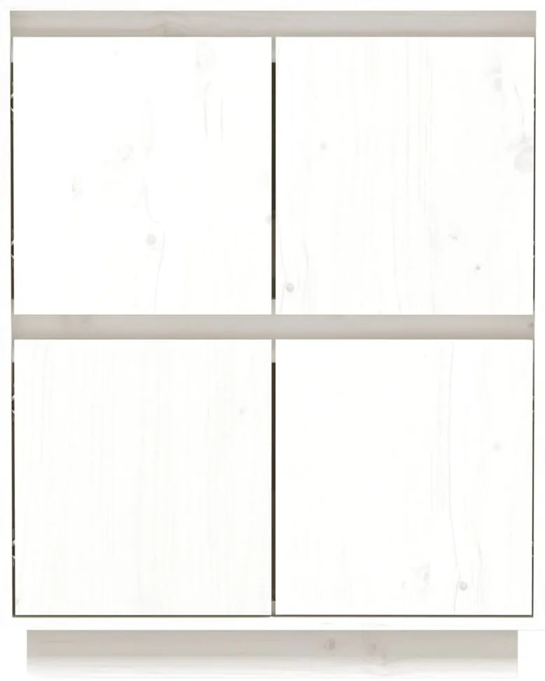 Aparador 60x34x75 cm madeira de pinho maciça branco