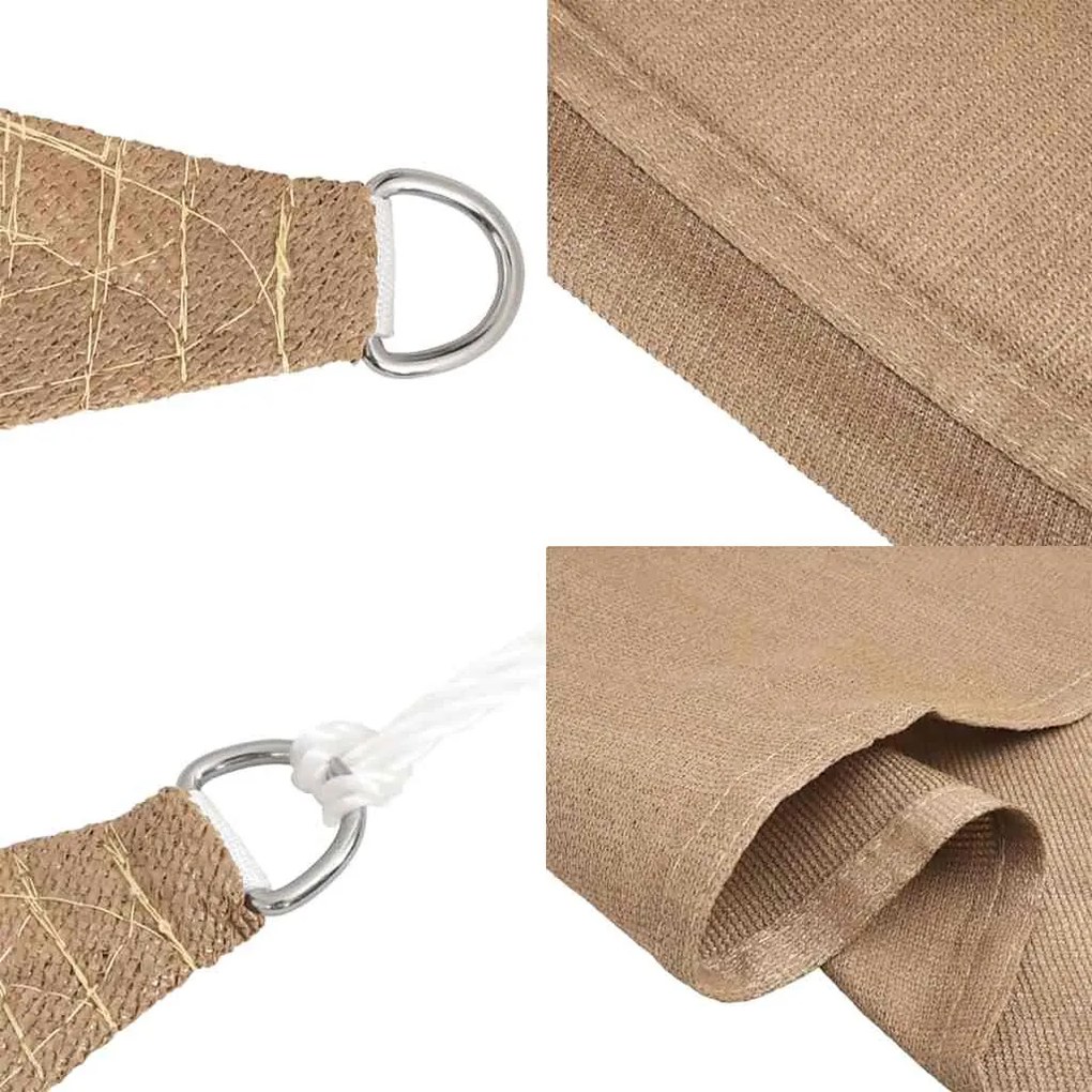 Para-sol estilo vela 160 g/m² 3,5x4,5 m PEAD cinza-acastanhado