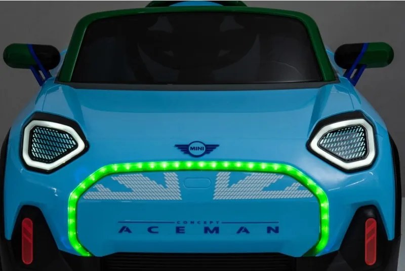 Carro elétrico para Crianças Mini Concept Aceman 24V rodas Borracha EVA EVA, assento de couro sintético Azul