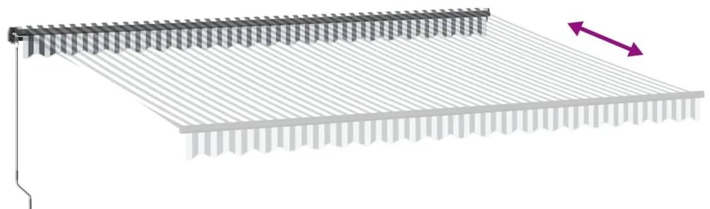Toldo retrátil manual 500x300 cm antracite e branco