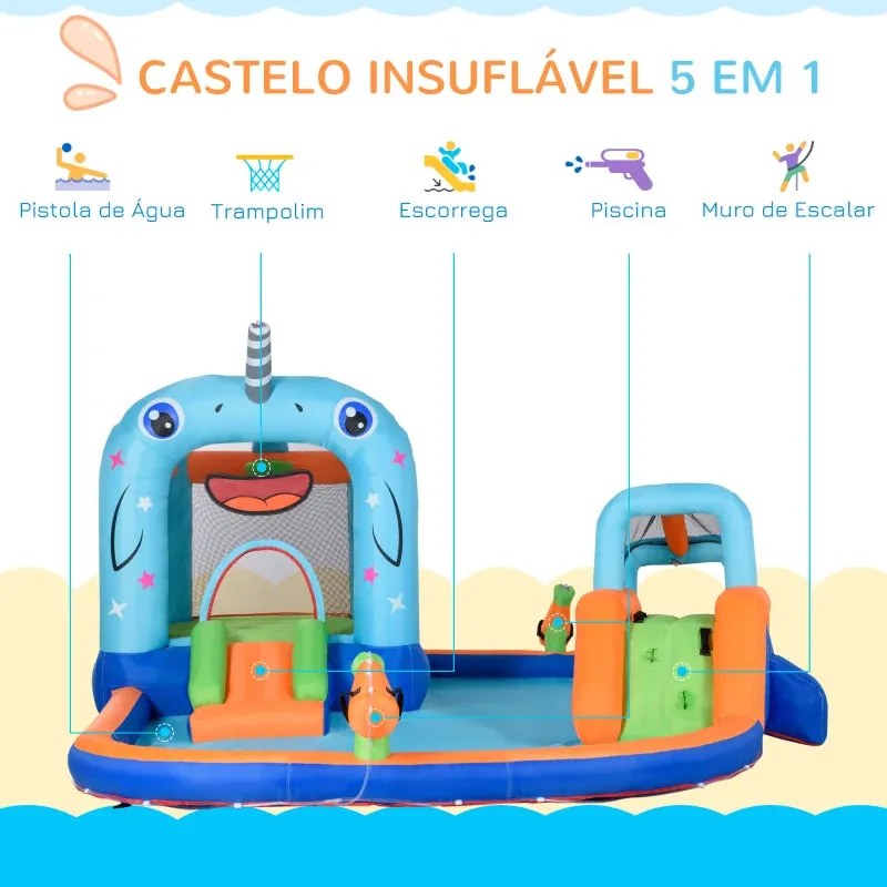 Parque Aquático / Castelo Insuflável para Crianças de 3-8 Anos com Esc