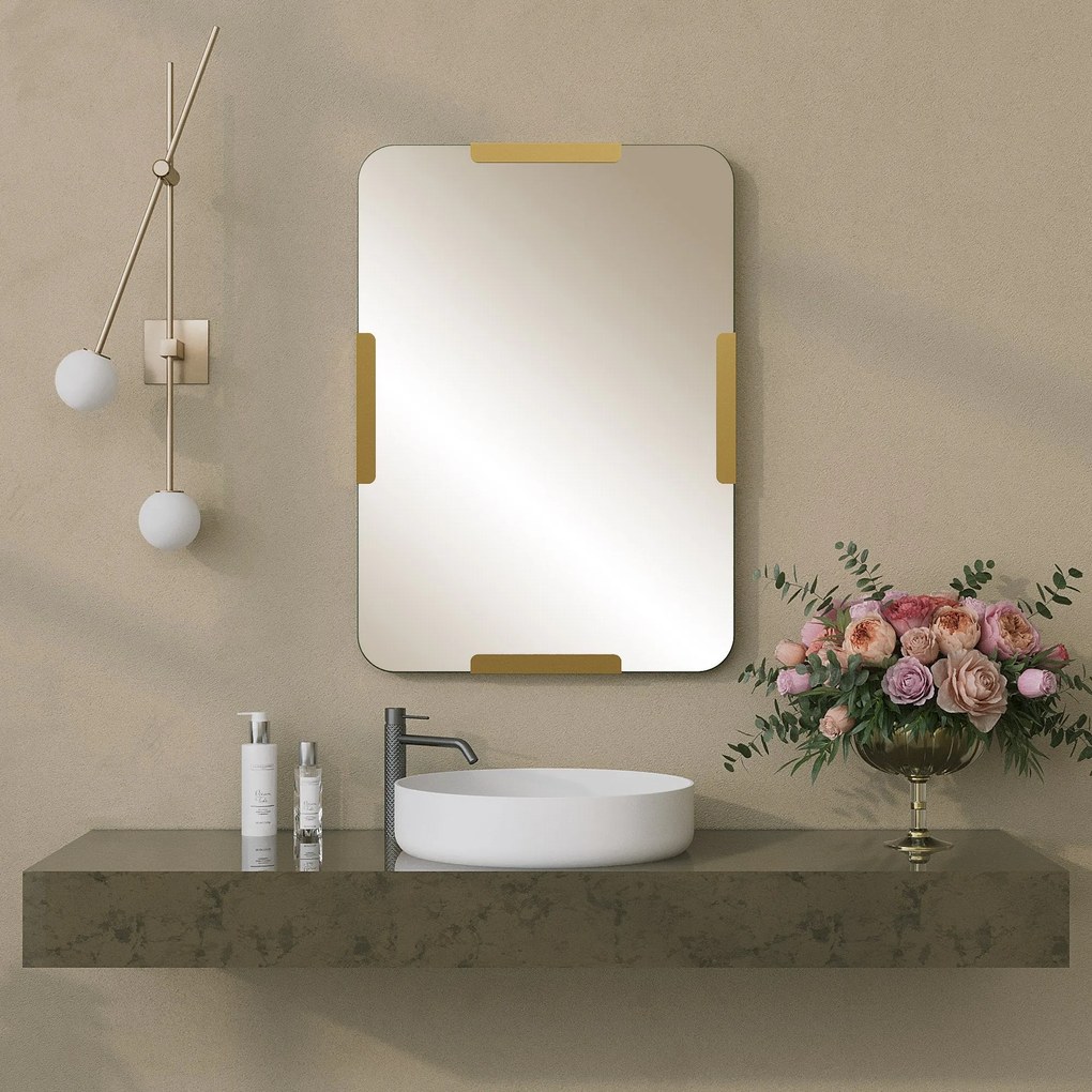 Espelho Decorativo Pera – Dourado – 50x70 cm