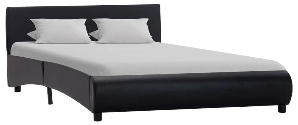 Estrutura de cama 140x200 cm couro artificial preto