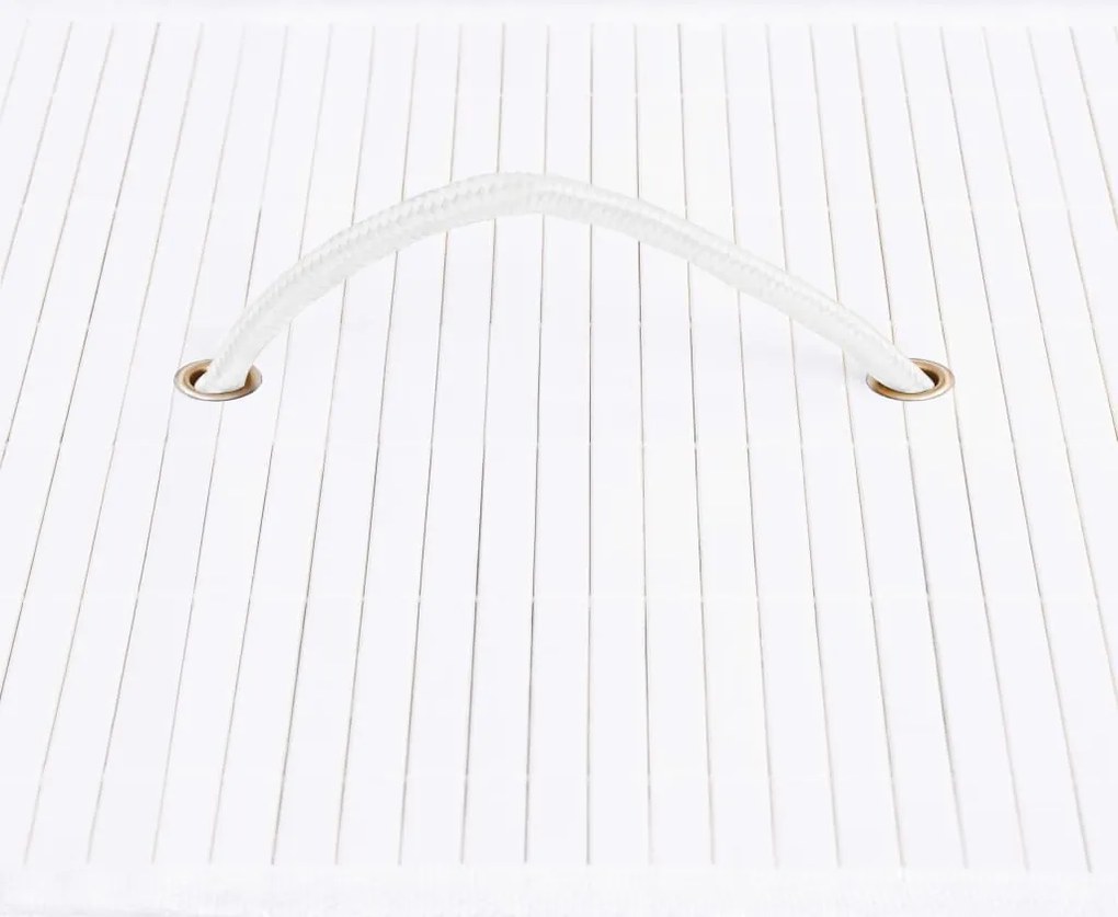 Cesto para roupa suja c/ 2 secções 100 L bambu branco
